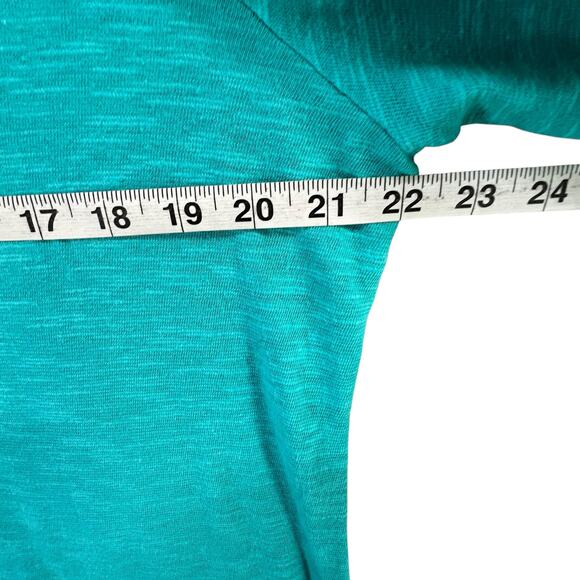 Soft Surroundings Erin Tunic Top Womens 1X Teal Green Linen Blend Ruffles Breezy - Picture 7 of 15